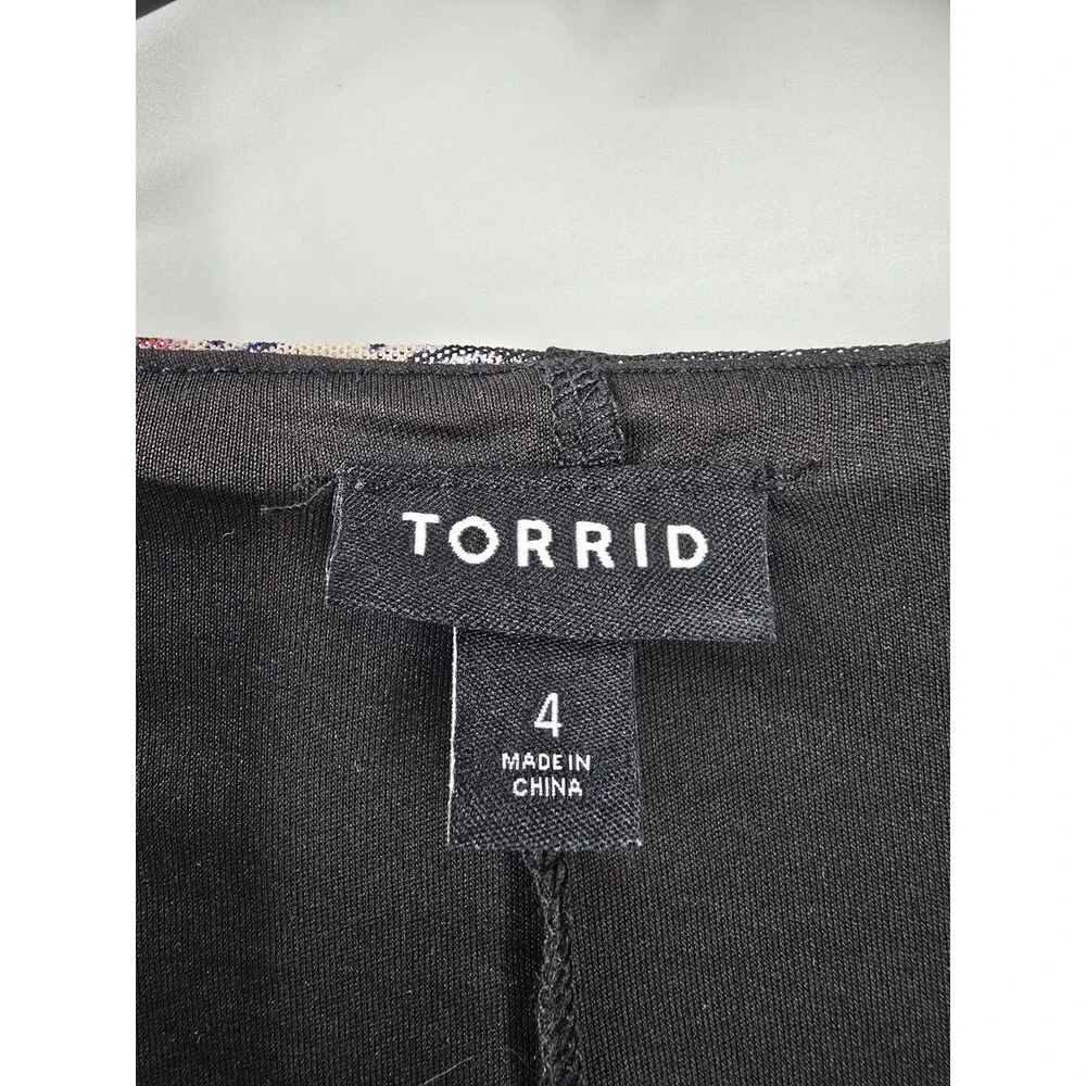 Torrid Plus Size Ruffled Mini Dress Mesh Dark Floral Black Skater Babydoll Dress